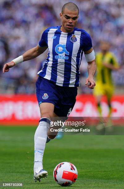 Pepe of FC Porto in action during the Taca de Portugal Final match between FC Porto and CD Tondela at Estadio Nacional on May 22, 2022 in Oeiras,...