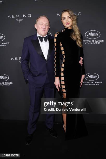 François-Henri Pinault and Mathilde Pinault attend the annual Kering "Women in Motion" awards at Place de la Castre on May 22, 2022 in Cannes, France.