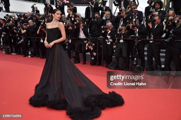 Sara Sampaio attends the screening of "Forever Young " during the 75th annual Cannes film festival at Palais des Festivals on May 22, 2022 in Cannes,...