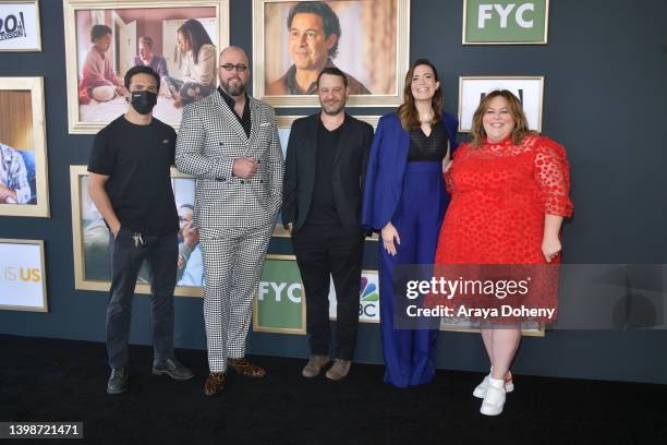 Milo Ventimiglia, Chris Sullivan, Dan Fogelman, Mandy Moore and Chrissy Metz attend the Series Finale Episode of NBC's "This Is Us" at Academy Museum...