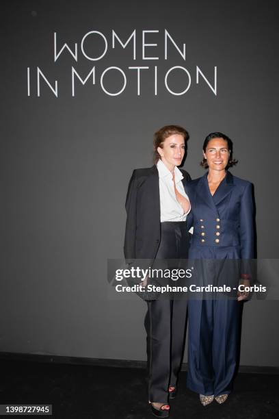 Albane Cleret and Alessandra Sublet attend the annual Kering "Women in Motion" awards at Place de la Castre on May 22, 2022 in Cannes, France.