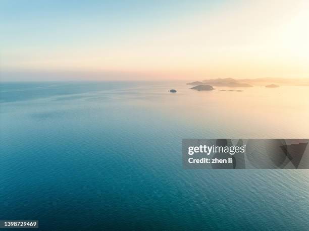 aerial view of sea at sunrise - pacific ocean stock pictures, royalty-free photos & images