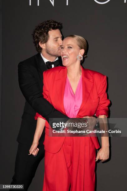 Edgar Ramirez and Joanna Kulig attend the annual Kering "Women in Motion" awards at Place de la Castre on May 22, 2022 in Cannes, France.