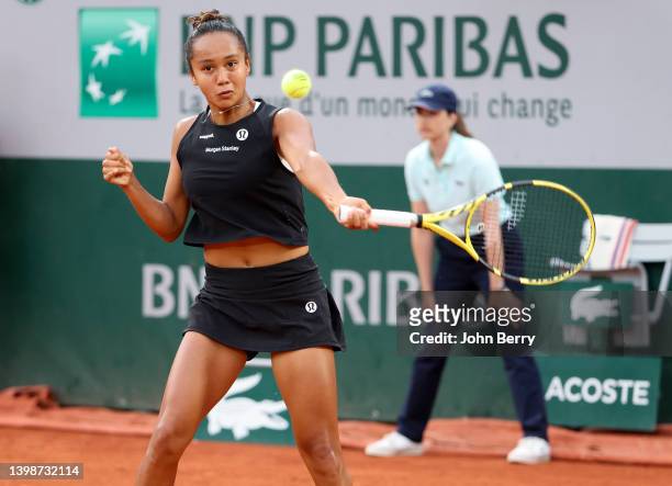 Leylah Fernandez of Canada during day 1 of the French Open 2022, second tennis Grand Slam of the year at Stade Roland Garros on May 22, 2022 in...