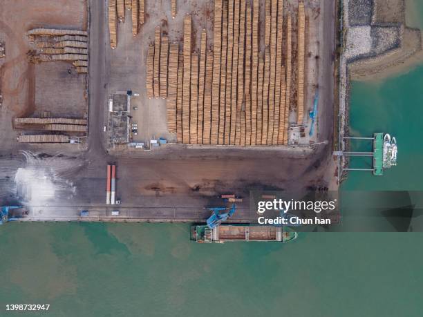 aerial view of the timber port - luggage hold stock pictures, royalty-free photos & images