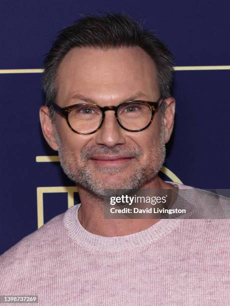 Christian Slater attends the NBCU FYC House "Dr. Death" carpet at NBCU FYC House on May 22, 2022 in Los Angeles, California.