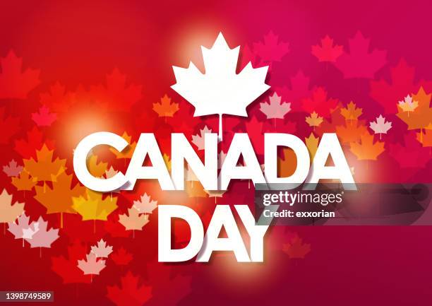 canada day maple background - canadian maple leaf stock illustrations