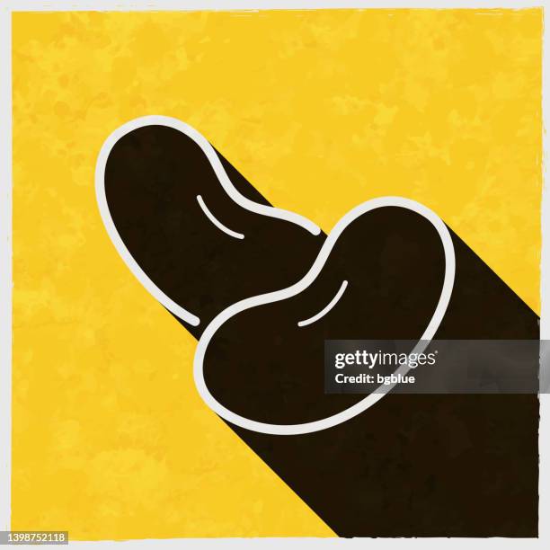 beans. icon with long shadow on textured yellow background - pinto beans stock illustrations
