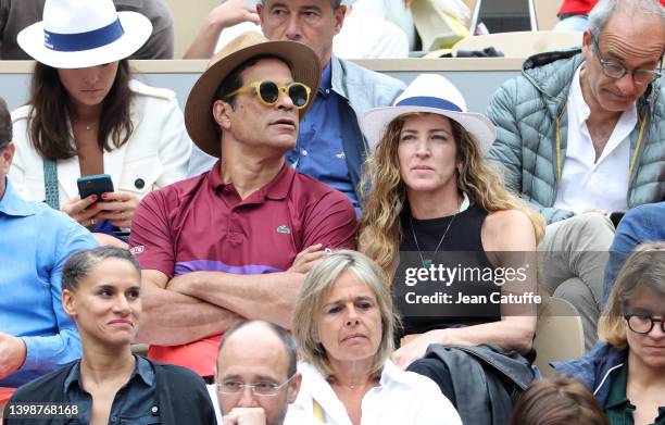 Rai Souza Vieira de Oliveira and girlfriend attend day 1 of the French Open 2022, second Grand Slam tennis tournament of the season at Stade Roland...