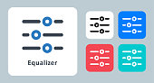 Equalizer icon - vector illustration . Equalizer, Customize, Personalize, Preferences, Setting, Control, Options, Settings, line, outline, flat, icons .
