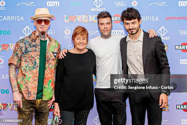 Ax, secretary of the TOG Foundation Antonia Madella Noja, Fedez and Councilor for Culture Tommaso Sacchi attend "Love MI" Press Conference And...