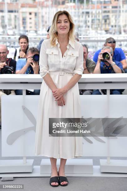 Valeria Bruni attends the photocall for "Forever Young " during the 75th annual Cannes film festival at Palais des Festivals on May 23, 2022 in...