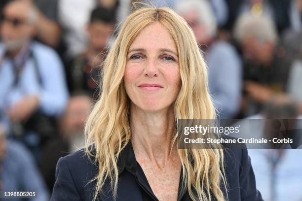 Sandrine Kiberlain attends the photocall for "November " during the 75th annual Cannes film festival at Palais des Festivals on May 23, 2022 in...