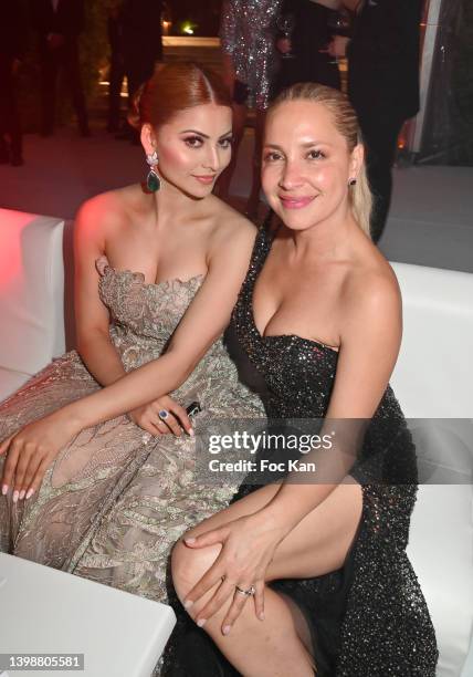 Actress Urvashi Rautela and Daya Fernandez attend "With Love For Peace" Gala for Ukraine during the 75th annual Cannes film festival at Palais des...