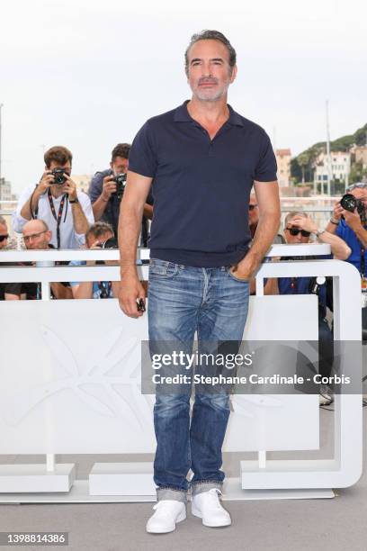 Jean Dujard attends the photocall for "November " during the 75th annual Cannes film festival at Palais des Festivals on May 23, 2022 in Cannes,...