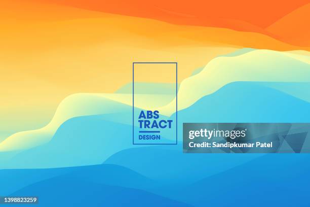 colorful abstract wave design template background - abstract landscape stock illustrations