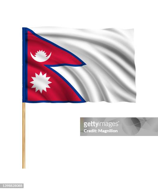 flag of nepal - nepal flag stock illustrations