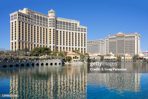 bellagio + caesar's palace - las vegas - caesars palace las vegas stock-fotos und bilder