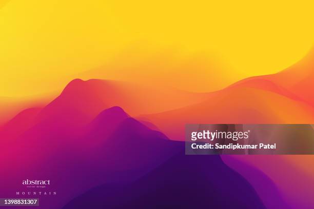 bildbanksillustrationer, clip art samt tecknat material och ikoner med mountain landscape with a dawn. sunset. mountainous terrain. - adventure or travel