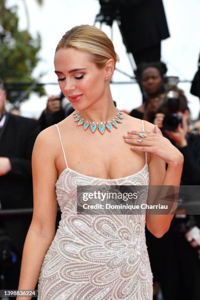 Kimberley Garner attends the screening of "Decision To Leave " during the 75th annual Cannes film festival at Palais des Festivals on May 23, 2022 in...