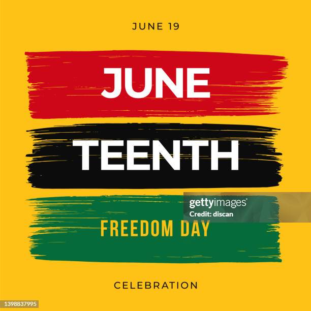 juneteenth independence day design with brushes. - juneteenth 1865 幅插畫檔、美工圖案、卡通及圖標