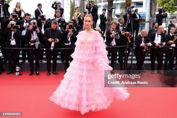 Marina Ruy Barbosa attends the screening of "Decision To Leave " during the 75th annual Cannes film festival at Palais des Festivals on May 23, 2022...