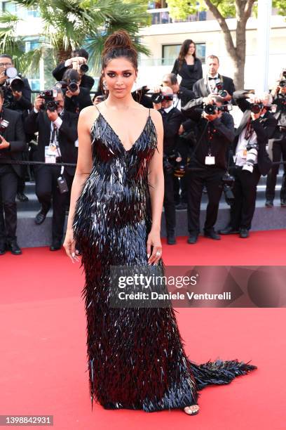 Jury Member Deepika Padukone attends the screening of "Decision To Leave " during the 75th annual Cannes film festival at Palais des Festivals on May...