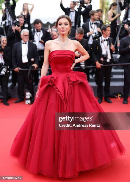 Lara Leito attends the screening of "Decision To Leave " during the 75th annual Cannes film festival at Palais des Festivals on May 23, 2022 in...