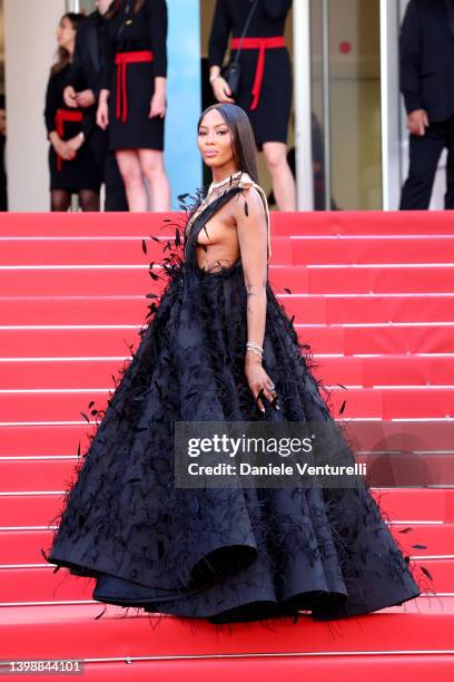 Naomi Campbell attends the screening of "Decision To Leave " during the 75th annual Cannes film festival at Palais des Festivals on May 23, 2022 in...