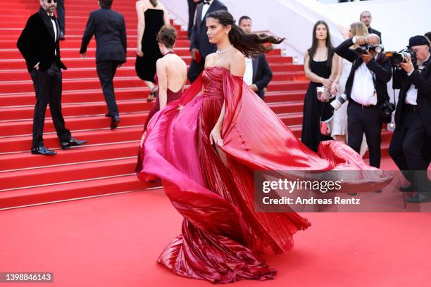 Sara Sampaio attends the screening of "Decision To Leave " during the 75th annual Cannes film festival at Palais des Festivals on May 23, 2022 in...