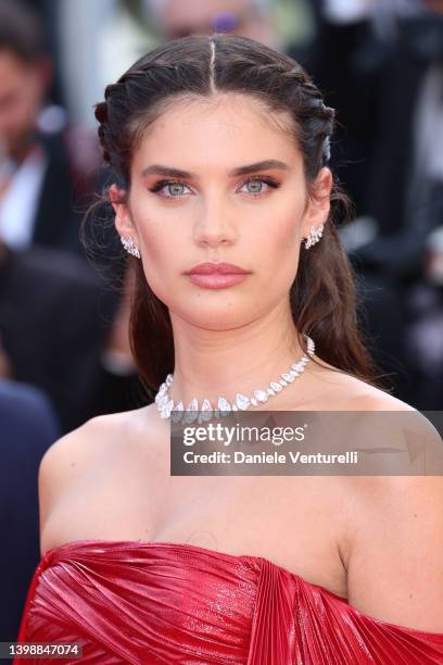 Sara Sampaio attends the screening of "Decision To Leave " during the 75th annual Cannes film festival at Palais des Festivals on May 23, 2022 in...