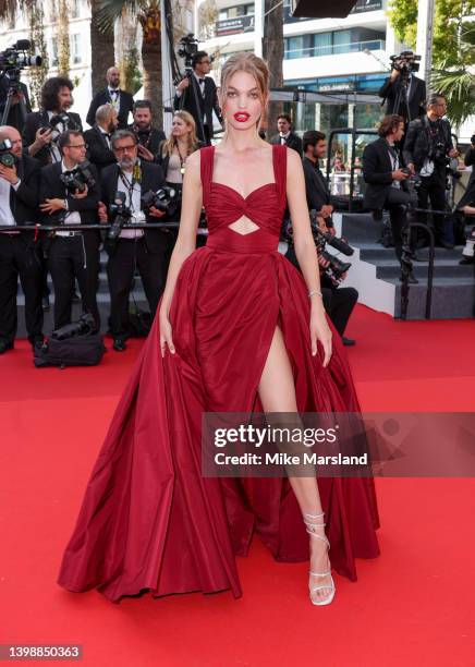 Daphne Groeneveld attends the screening of "Decision To Leave " during the 75th annual Cannes film festival at Palais des Festivals on May 23, 2022...