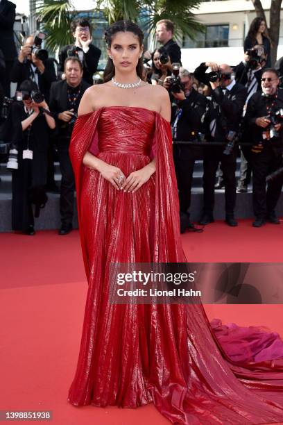 Sara Sampaio attends the screening of "Decision To Leave " during the 75th annual Cannes film festival at Palais des Festivals on May 23, 2022 in...