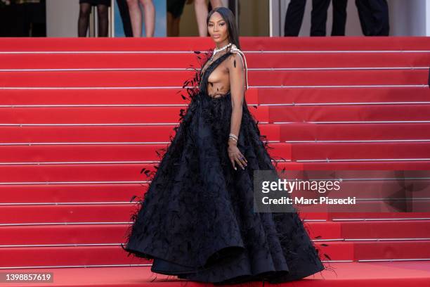 Supermodel Naomi Campbell attends the screening of "Decision To Leave " during the 75th annual Cannes film festival at Palais des Festivals on May...