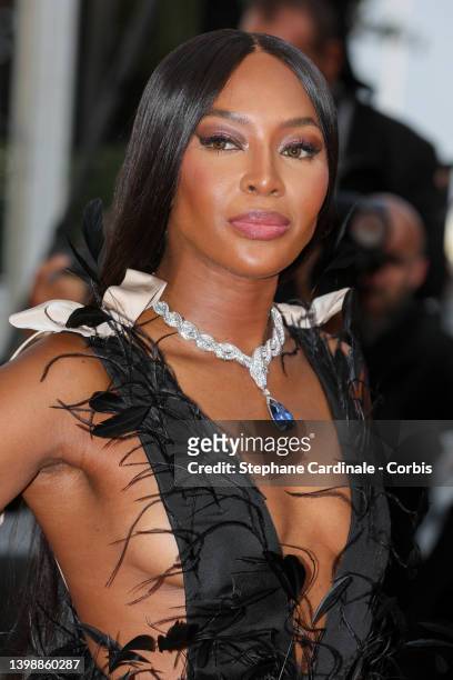 Naomi Campbell attends the screening of "Decision To Leave " during the 75th annual Cannes film festival at Palais des Festivals on May 23, 2022 in...