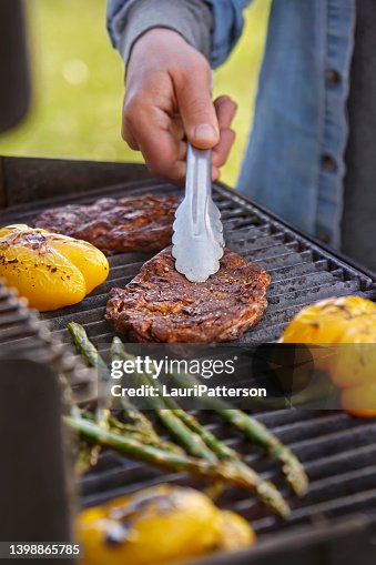 Grilling Rib Eye Steaks on the BBQ Grilling Rib Eye Steaks on the BBQ