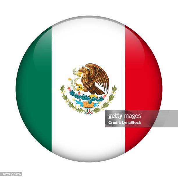 mexico national flag. vector icon. glass button for web, app, ui. glossy banner. - mexico 幅插畫檔、美工圖案、卡通及圖標