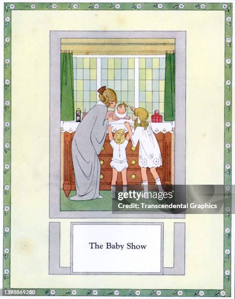 Illustration , from AA Milne's book 'A Gallery of Children,' entitled 'The Baby Show,' 1925. It was published by Philadelphia-based David McKay...