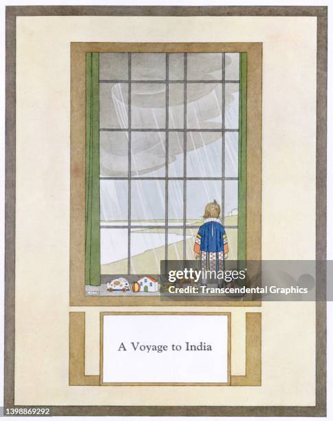 Illustration , from AA Milne's book 'A Gallery of Children,' entitled 'A Voyage to India,' 1925. It was published by Philadelphia-based David McKay...