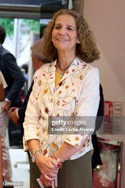 Princess Elena of Spain attends the 'El Comensal' premiere at the Paz cinema on May 23, 2022 in Madrid, Spain.