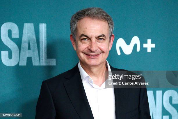 Former President Jose Luis Rodriguez Zapatero attends the 'El Comensal' premiere at the Paz cinema on May 23, 2022 in Madrid, Spain.