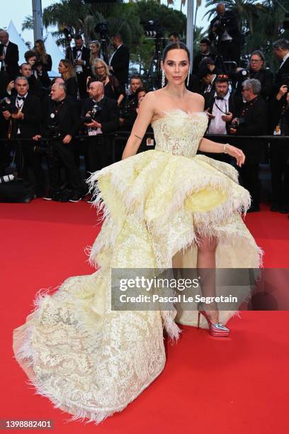 Liliana Matthaeus aka Kristina Liliana Nova attends the screening of "Crimes Of The Future" during the 75th annual Cannes film festival at Palais des...