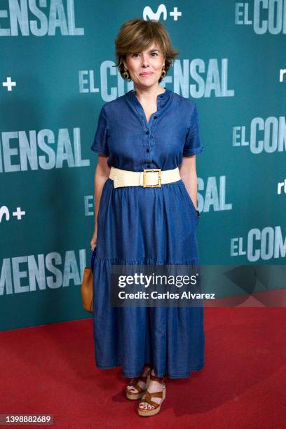 Soraya Saenz de Santamaria attends the 'El Comensal' premiere at the Paz cinema on May 23, 2022 in Madrid, Spain.