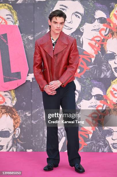 Louis Partridge attends the UK premiere of "Pistol" at Odeon Luxe Leicester Square on May 23, 2022 in London, England.