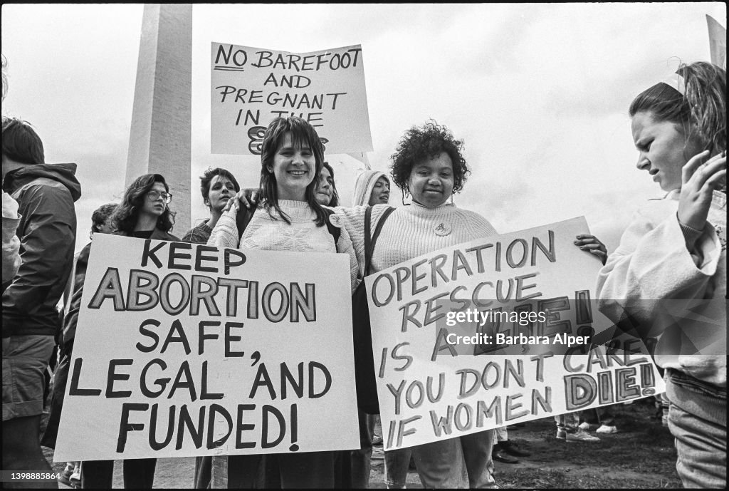 Pro Choice Campaigners At The March For Women's Equality