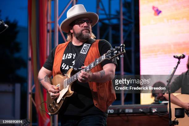 The Zac Brown band peforms at the Grammys Nashville Chapter Block Party on May 17, 2022 in Nashville, Tennessee.