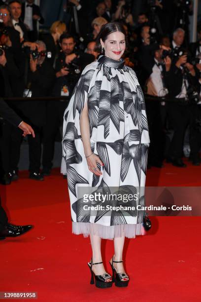 Amira Casar attends the screening of "Crimes Of The Future" during the 75th annual Cannes film festival at Palais des Festivals on May 23, 2022 in...