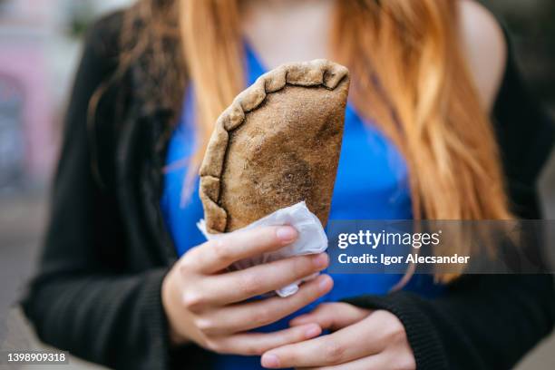 wholemeal chilean empanada - chilean ethnicity stock pictures, royalty-free photos & images