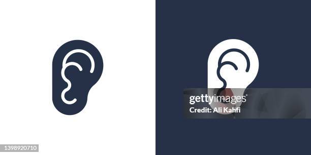 ear icon - perception abstract stock illustrations