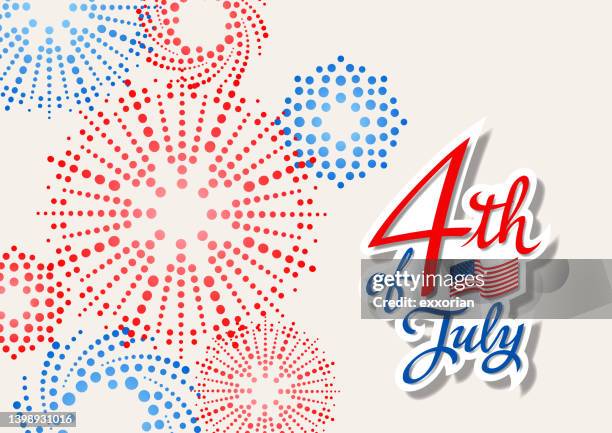 stockillustraties, clipart, cartoons en iconen met 4th of july fireworks graphic - optocht